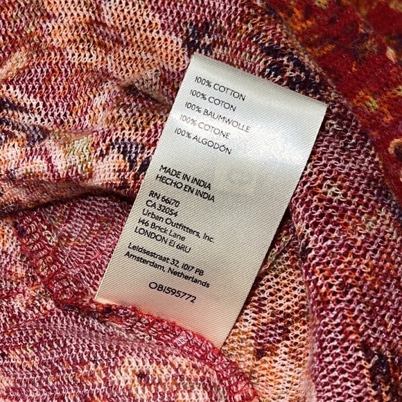 Free People Red Rudi Ruffle Long sleeves Bohemian top size Small - Picture 14 of 16